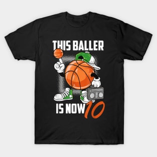 10th Birthday Basketball Player 10 Years Old Kids Boys T-Shirt